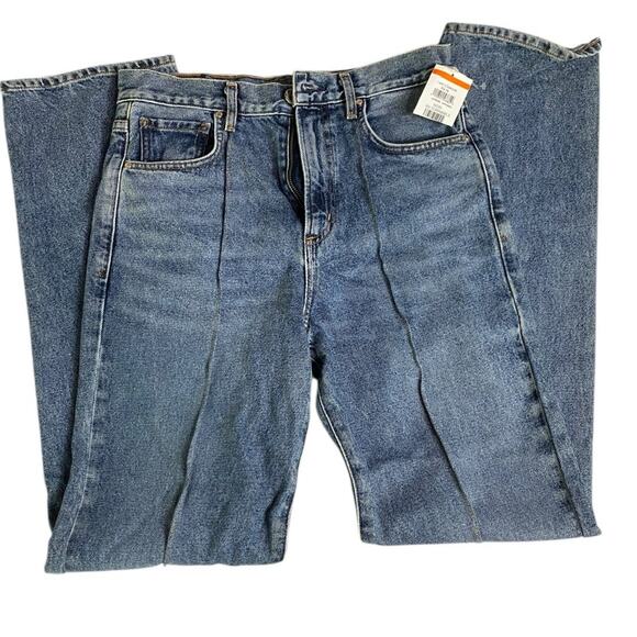 $325 GOLDSIGN Martin High-Rise Straight-Leg Creased Jeans | Sz 26, Mid Denim - Picture 4 of 11